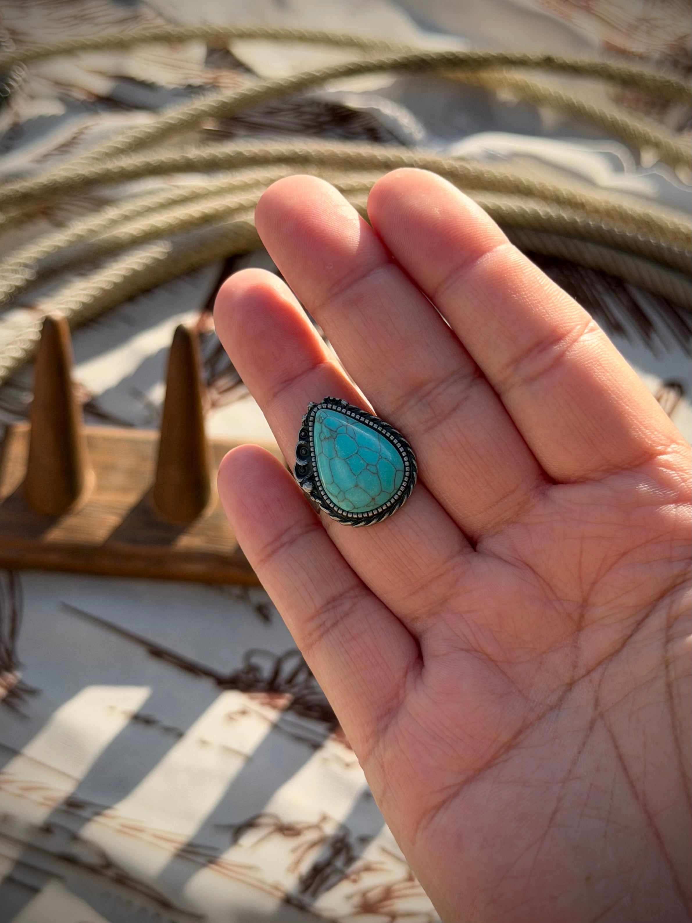 The Suede Drop Ring