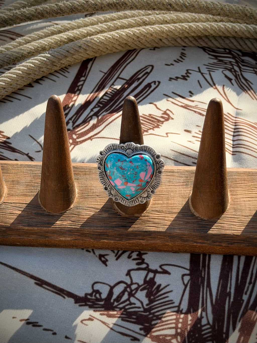 Pink Skies Heart Ring