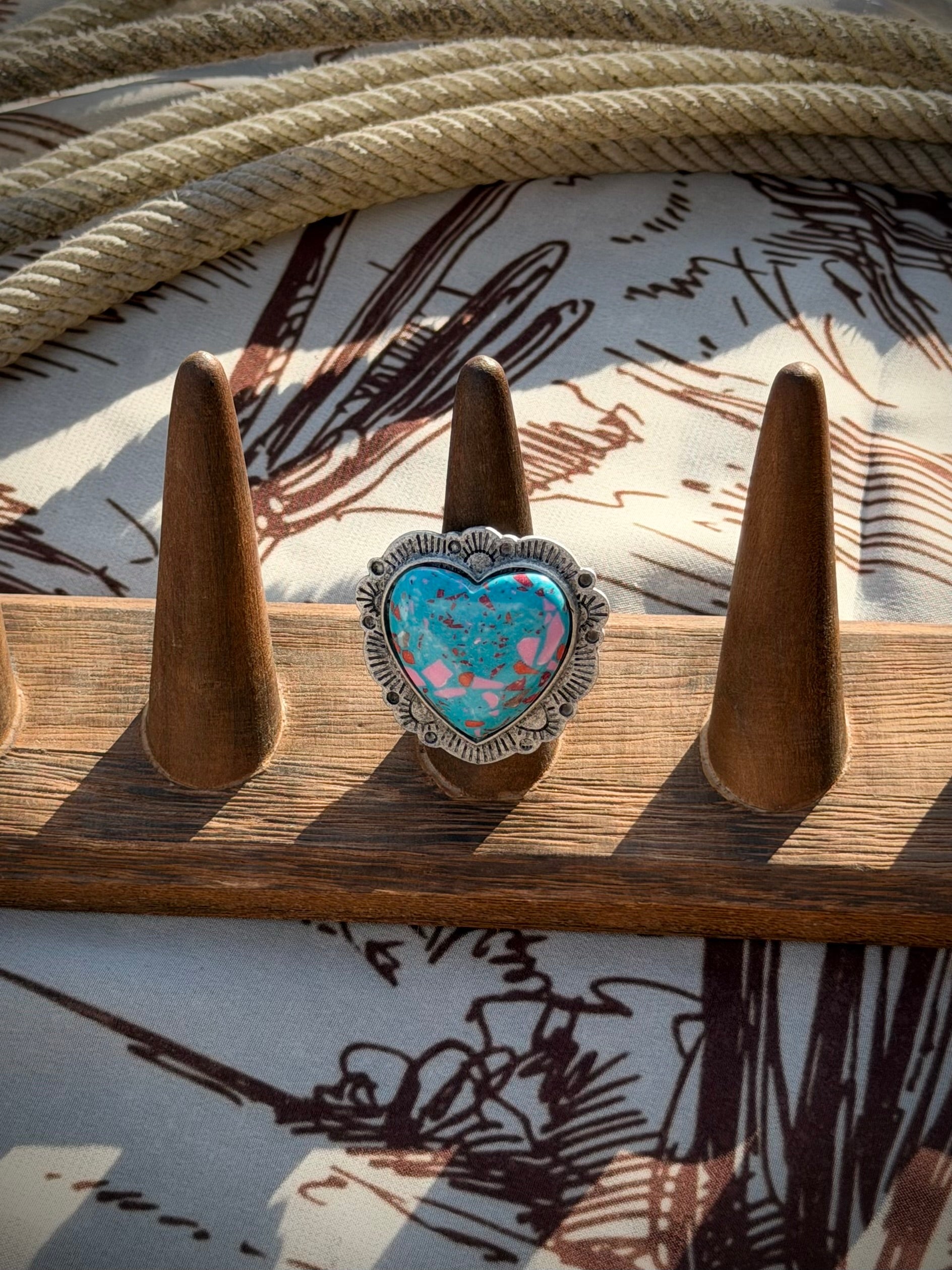 Pink Skies Heart Ring