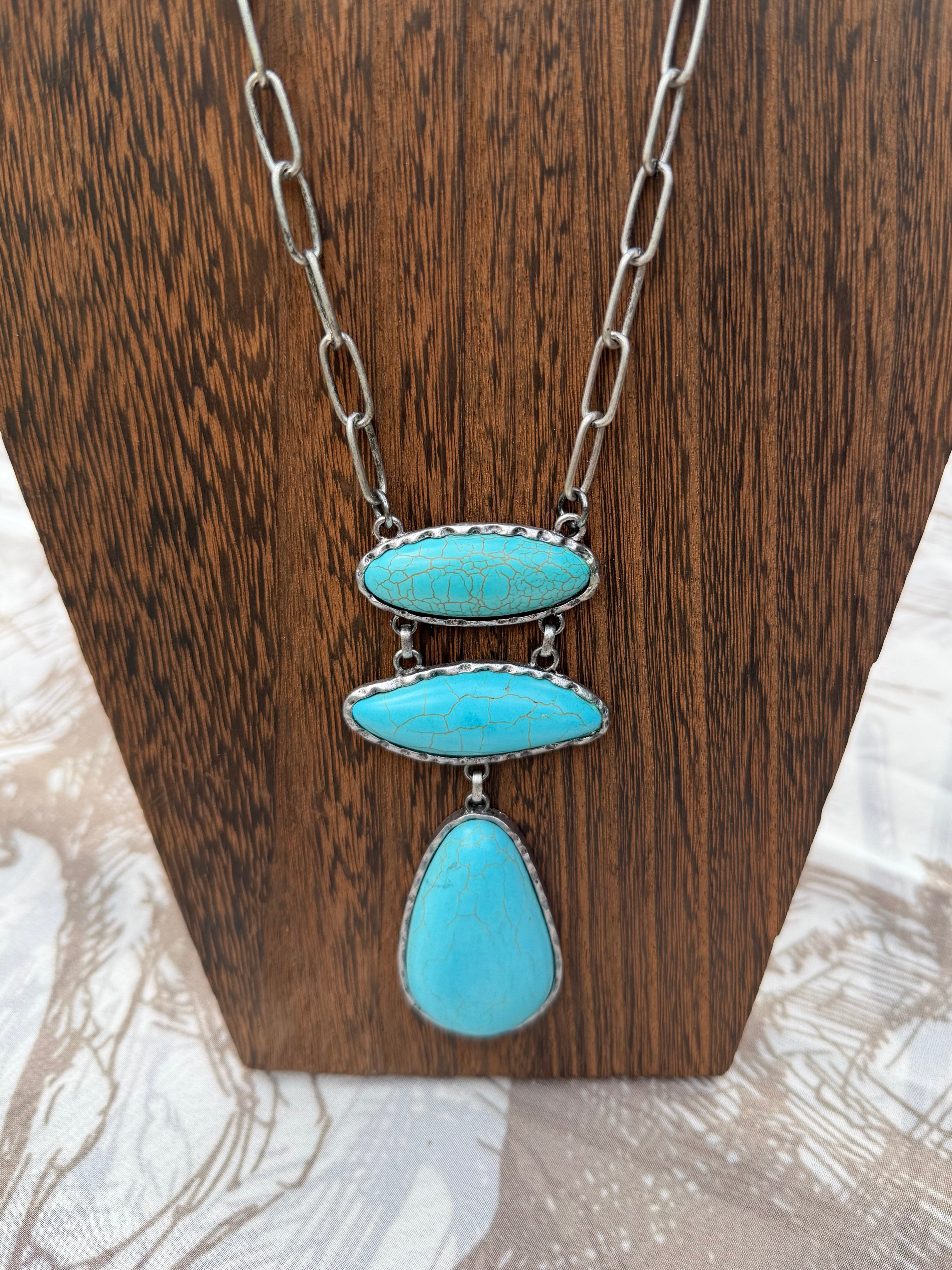 29 inch triple stone necklace