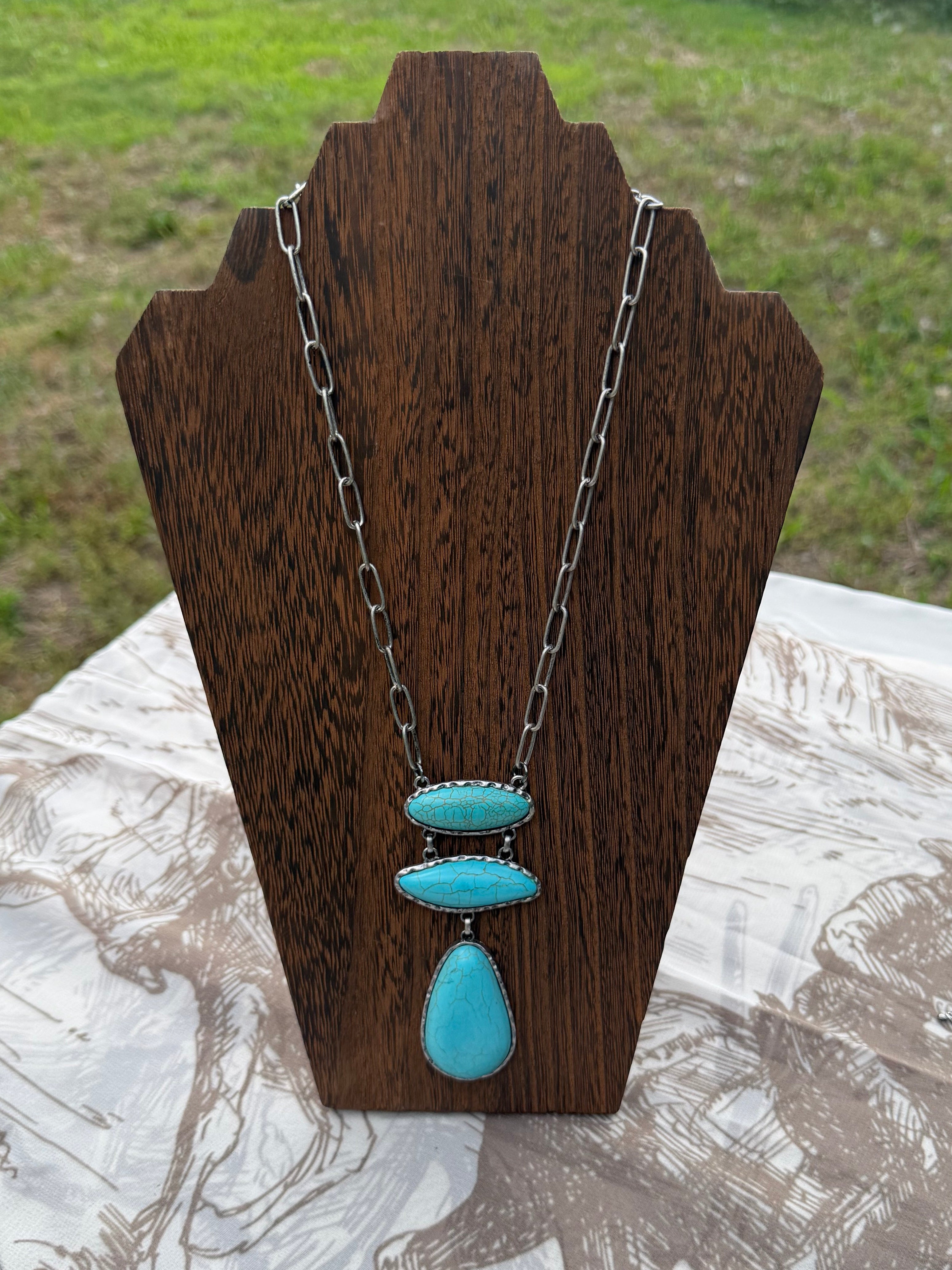 29 inch triple stone necklace