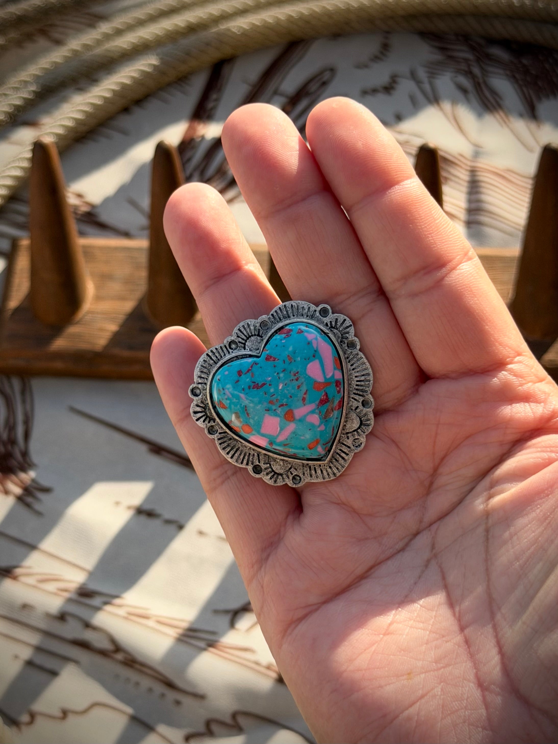Pink Skies Heart Ring