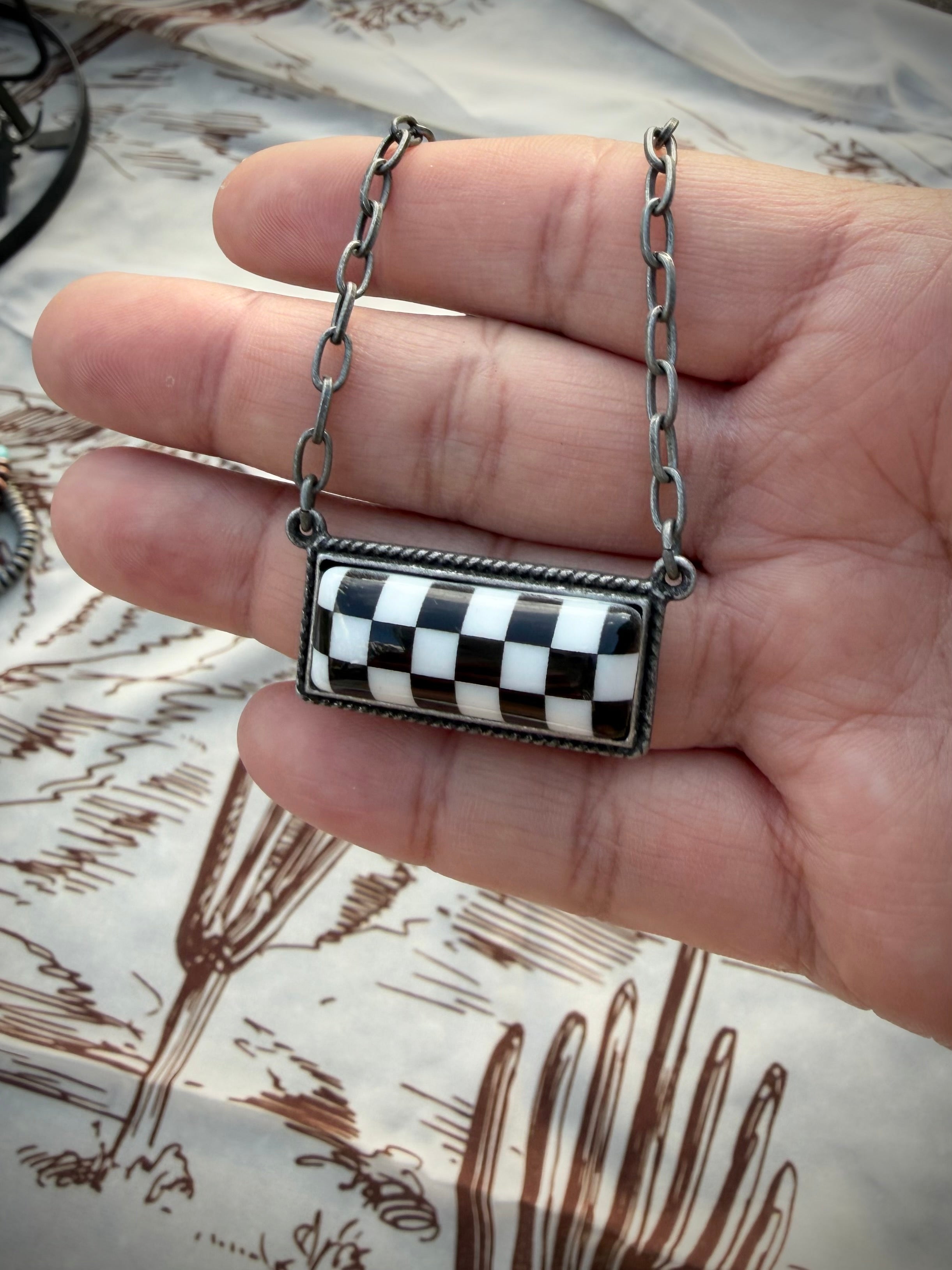 The Checkmate Bar Necklace
