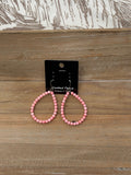 Light pink coral teardrop earrings