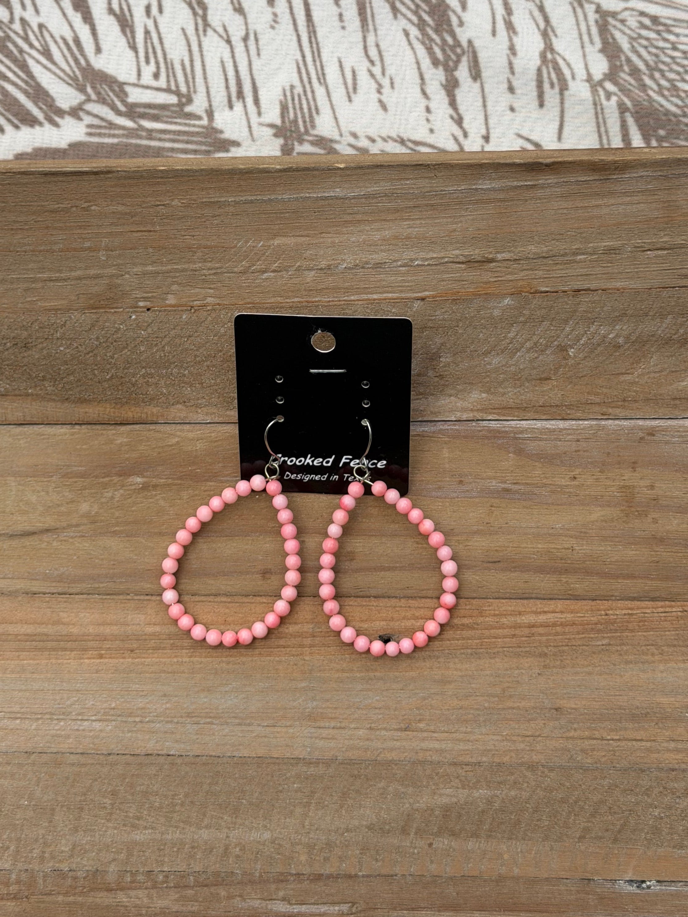 Light pink coral teardrop earrings
