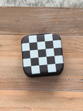 Checkerboard Square Jewelry Case