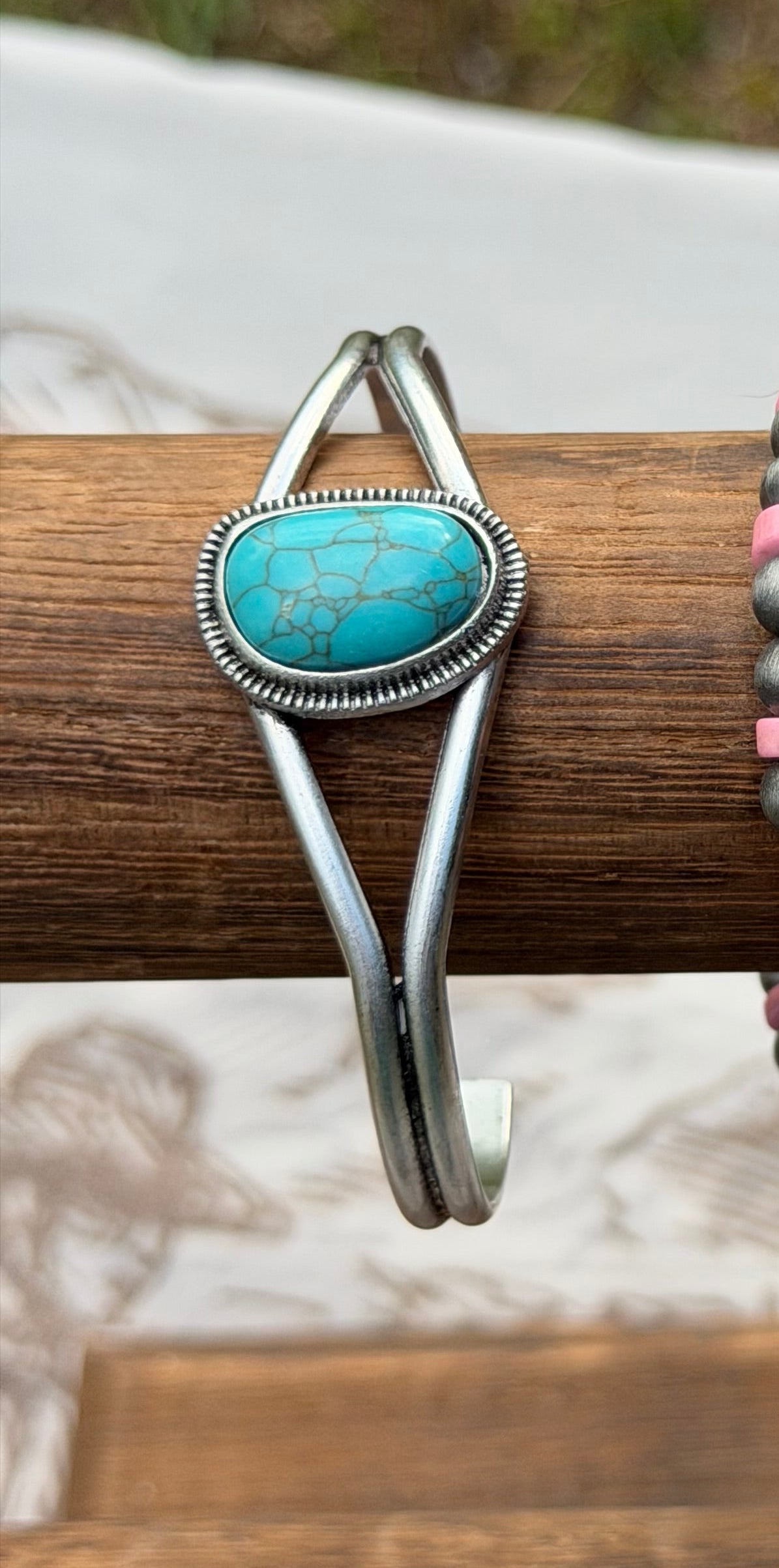 Turquoise stone cuff